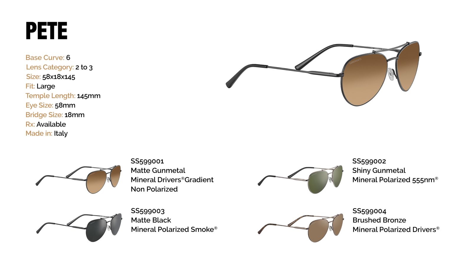 Serengeti Pete Sunglasses